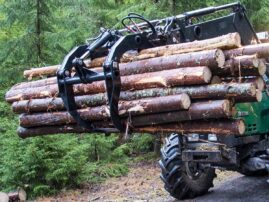 Holzgreifer für Frontlader, mit verschraubter Euroaufnahme